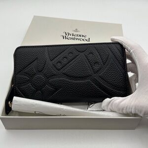Vivienne Westwood Leather Embossed Zip Around Wallet